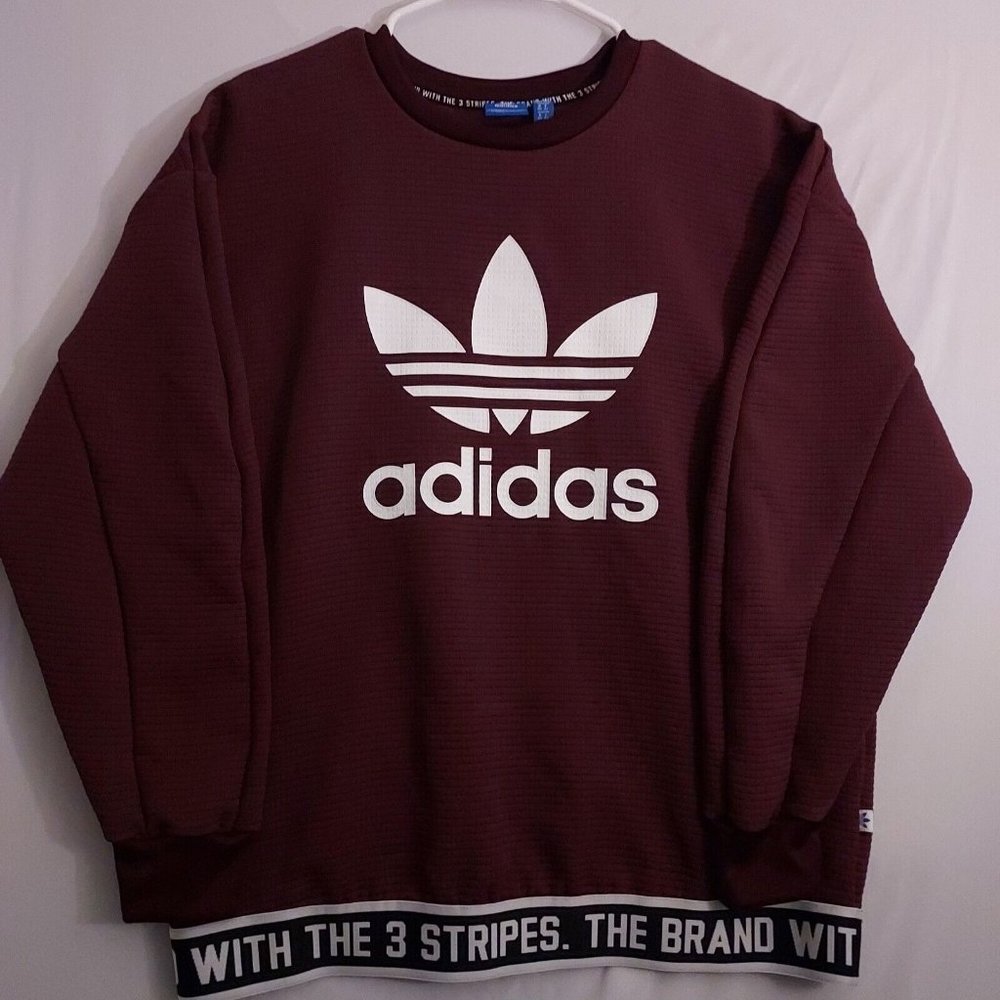 adidas Burgundy Crew Neck Sweater